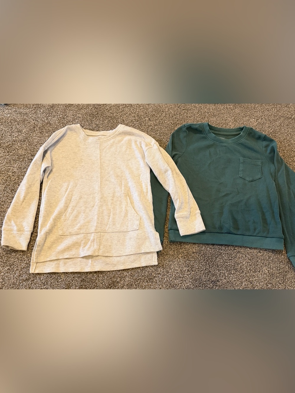 OshKosh B'gosh Waffle Knit Long-Sleeves in Grey and Cat & Jack in Teal Green